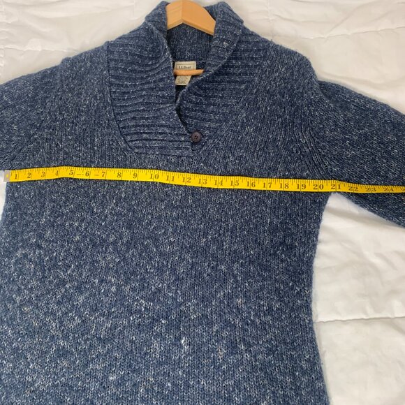 L.L. Bean Men’s Blue Shawl Collar Pullover Sweater – Wool Blend - Picture 8 of 11